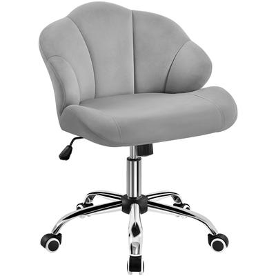 TEMU Costoffs Office Chair Ergonomic Desk Chair Height Adjustable Swivel Chair In Shell Shape Home Office Chair With Wheels Makeup Chair, Shell Chair With Curved Backrest And Tufted Design Image