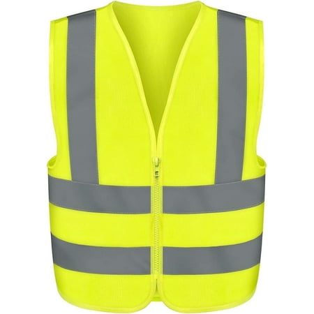 NEIKO 54085A Safety Vest Size 5XL for Adults 2 Pockets High Visibility Vest Reflective Strips Neon Yellow Vest Zipper Front Reflective Vest For Men & Women Work Vest Security Vest & Hi Vis