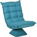 Fauteuil relax grand confort pivotant inclinable tissu turquoise