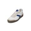Sneaker MARC O'POLO "aus edlem Rindleder", Herren, Gr. 43, weiß, venom blau, Obermaterial: 100% Leder (Rind), unifarben, casual, Schuhe