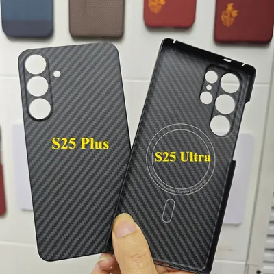 Magnetic Carbon Fiber Case For Samsung Galaxy S25 Ultra Case Aramid Fiber Cover for Galaxy S25