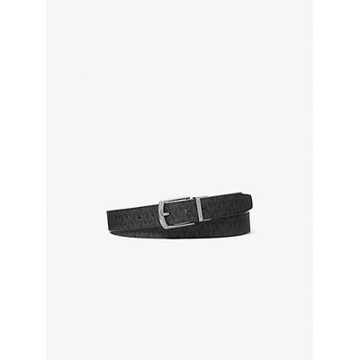 Michael Kors Reversible Signature Logo and Leather Belt Black One Size