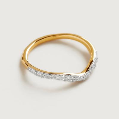 Gold Riva Diamond Wave Stacking Ring Diamond