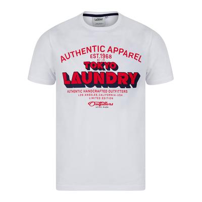 T-Shirts Cyprus Motif Cotton Jersey Crew Neck T-Shirt in Bright White / S - Tokyo Laundry