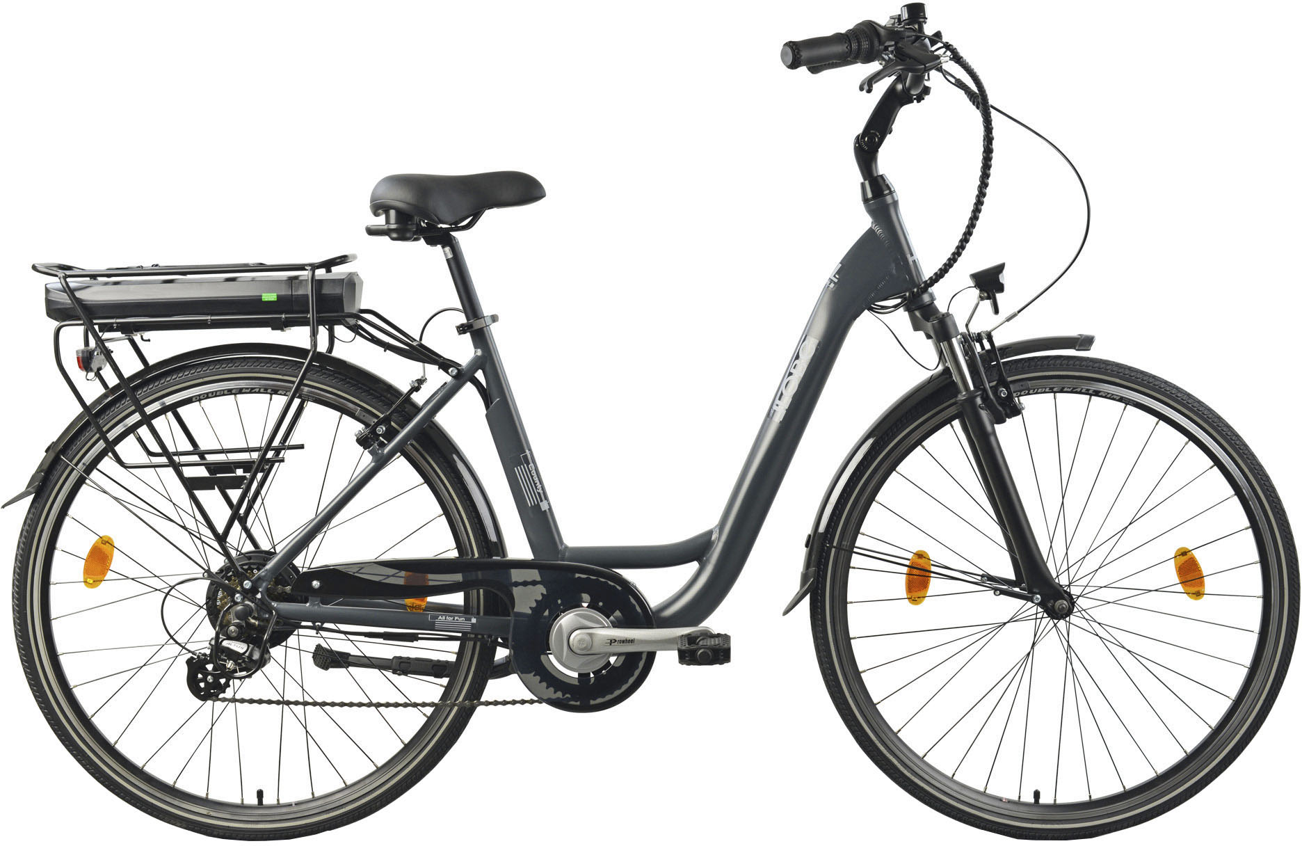 E-Bike LLOBE "City E-Bike 28" County anthrazit" Gr. 47, grau (anthrazit, schwarz), Elektrofahrräder, 47cm, 28 Zoll (71,12cm) Image