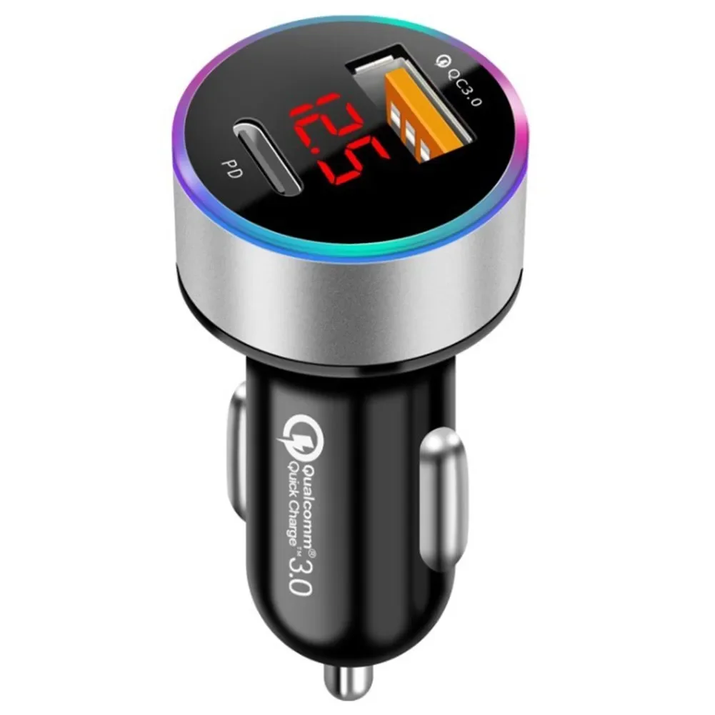 Autozubehör 2.4a Dual-USB-Auto ladegerät Adapter 33*59mm 2-Port-LCD-Display 12-24V-Buchse 3100ma für Auto ladegerät Ausrüstung Image
