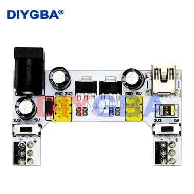 Mb102 dc 7-12v mini usb schnitts telle bread board netzteil modul MB-102 modul 2 kanal platine für Image