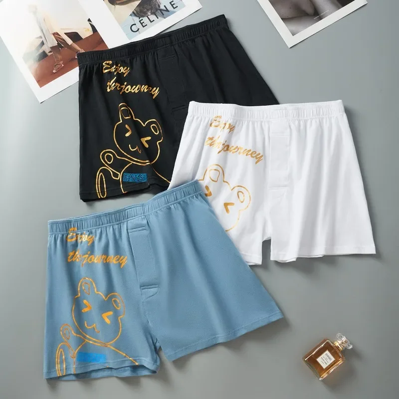 3Pack Herren Unterwäsche Baumwolle Aro Hosen Lose Trendy Boxershorts Männer Bequeme Pyjama Hosen Gedruckt Cartoon Menstruations Höschen Image
