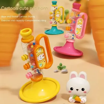Kleine Cartoon-Kaninchen-Trompete, Mini-Multi-Funktions-spielbares Musikinstrument, lustiges Image