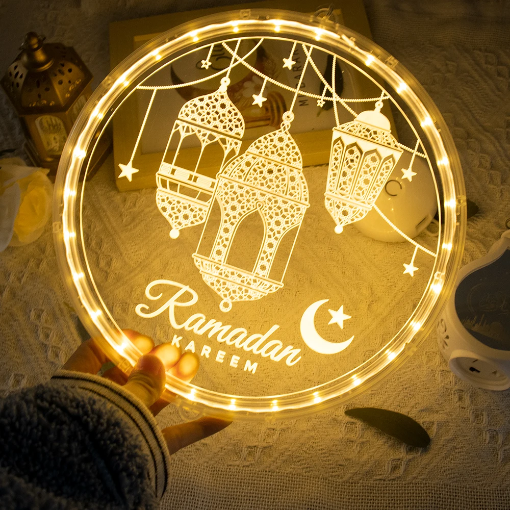 1pc Led Saugnapf Licht Sterne Mond Laterne Moschee Eid Mubarak Led Hängen Licht Ramadan Fenster Dekoration Saugnapf licht