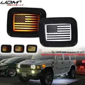 Per Hummer H2 Lampeggiatori Anteriori Montaggio Ambra Indicatori di direzione Bianco DRL Griglia Anteriore Bandiera degli Stati Uniti Indicatore Luce di Parcheggio 2003-2009