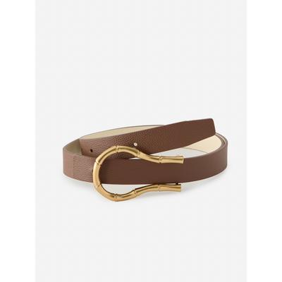 J.McLaughlin Women's Olympia Reversible Leather Belt Brown/Bone, Size Medium