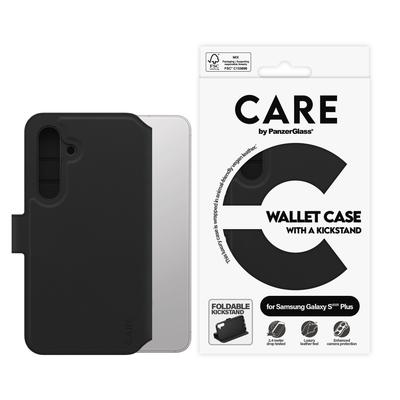 CARE BY PANZERGLASS Handyhülle "Wallet Case with Kickstand für Samsung Galaxy S25 Plus", schwarz, B:11cm H:2,5cm T:20cm, Hüllen, Backcover, Schutzhülle, Handyschutzhülle, Case, Schutzcase, stoßfest