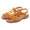 Sandale LASCANA "Sommerschuh", Damen, Gr. 40, orange, Obermaterial: 100% Rindsleder. Futter: 100% Textilmaterial. Decksohle: 100% Textilmaterial. Laufsohle: 100% Synthetik, unifarben, modisch, Schuhe, aus hochwertigem Leder, Sandalette, Sommerschuh