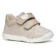 Lauflernschuh GEOX "B MACCHIA GIRL", Kinder, Gr. 22, beige, Leder, metallic, elegant, Schuhe, Glitzerschuh, Babyschuh, Klettschuh mit feinem Glitter