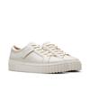 Schnürschuh CLARKS "Mayhill Walk", Damen, Gr. 36, sanftes weiß leather, Leder, casual, Schuhe, Sneaker, Plateausneaker mit modischer Laufsohle