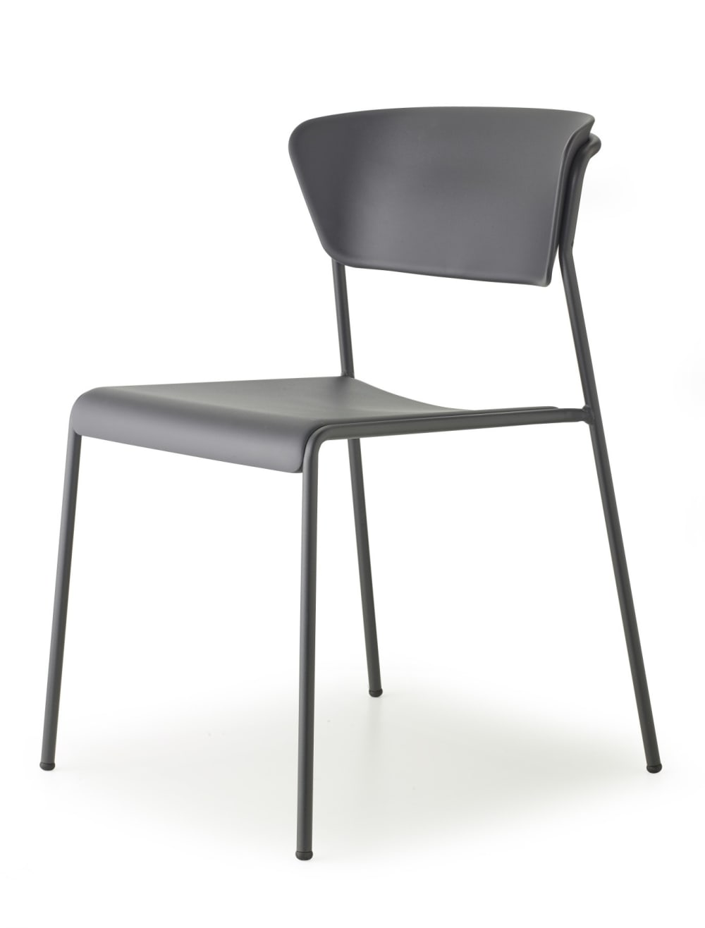 Lot de 2 chaises de salle à manger en plastique gris