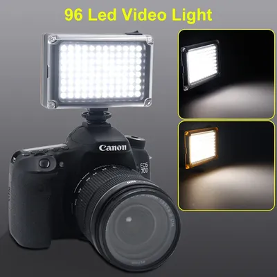 96 LED Phone Video Light Photo Lighting on Camera Hot Shoe LED Lamp for iPhoneX 8 Camcorder