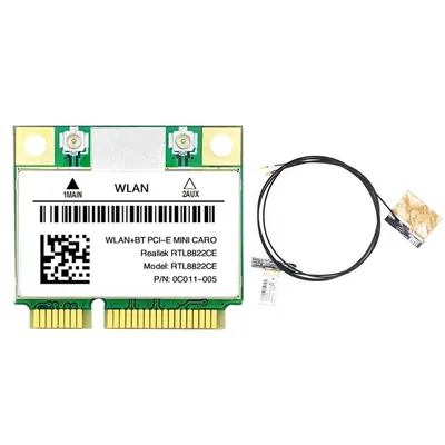 RTL8822CE Wifi Card+Antenna 802.11AC Network Mini Pcie BT5.0 Support Laptop/PC Windows 10/11