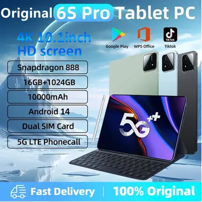 Global Version Original Pad 6S Pro Tablet PC Android 14 Snapdragon 888 11inch 16GB+1TB 10000mAh 5G