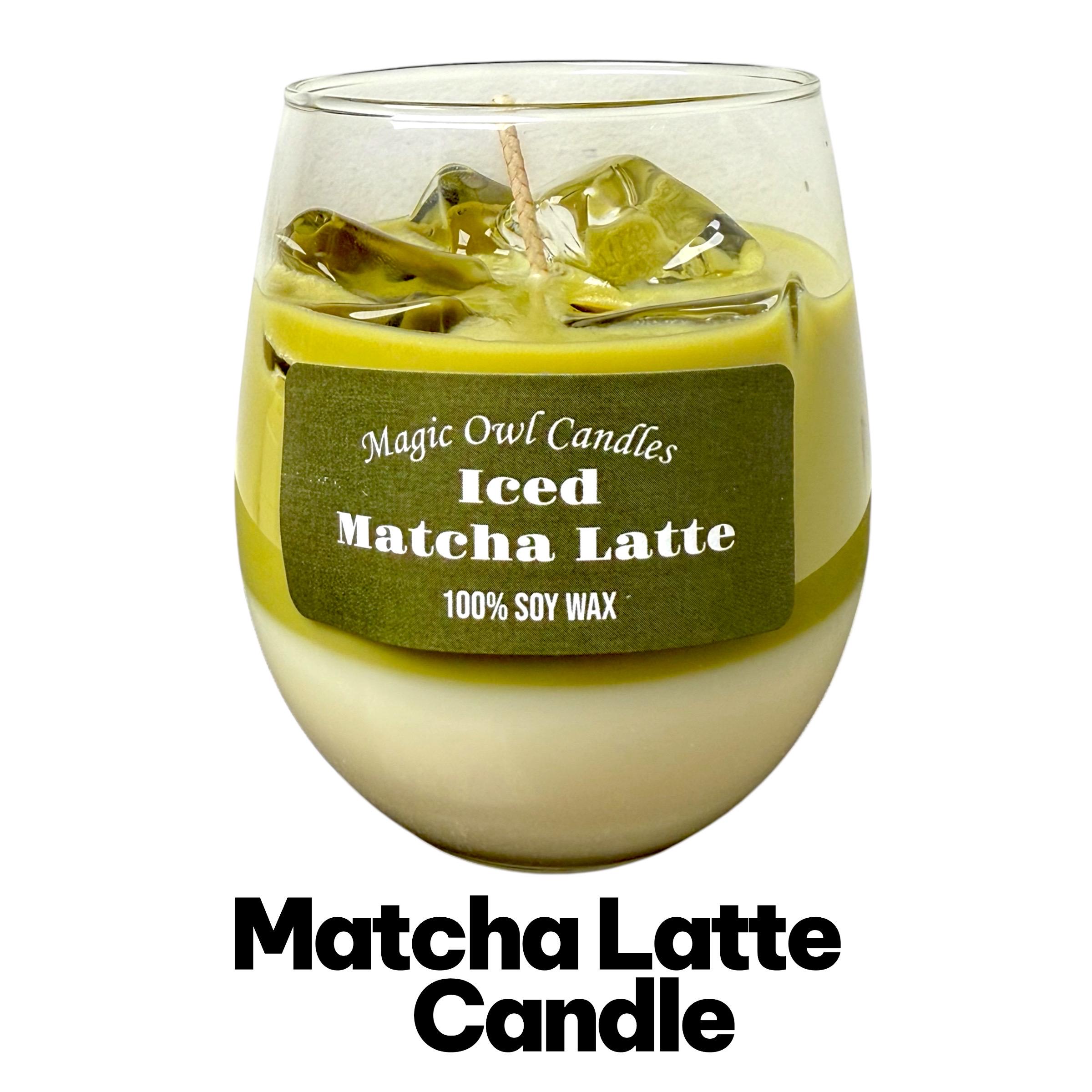 Candela al Matcha Latte freddo | Candela al tè verde | Regalo per gli amanti del Matcha | Candela per bevande | Candela di soia fatta a mano