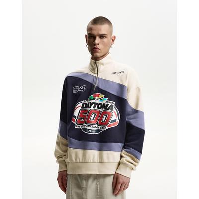 Bershka Nascar Print Sweatshirt Men M Camel