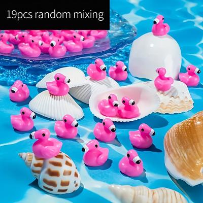TEMU 19pcs/45pcs Pink Flamingo Small Ornaments, Resin Decorations , Decorations, Tabletop Ornaments, Indoor Decorations, Art And Crafts, Party Decorations And Small Gifts Image