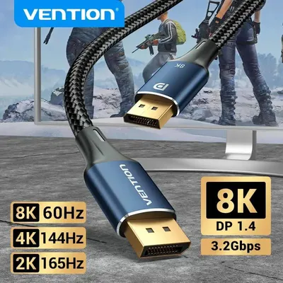 Vention 8K DisplayPort 1.4 Cable for TV 4K144Hz 32.4Gbps HDR DisplayPort to DP for PC Computer Gaming Monitor Projector DP Cable