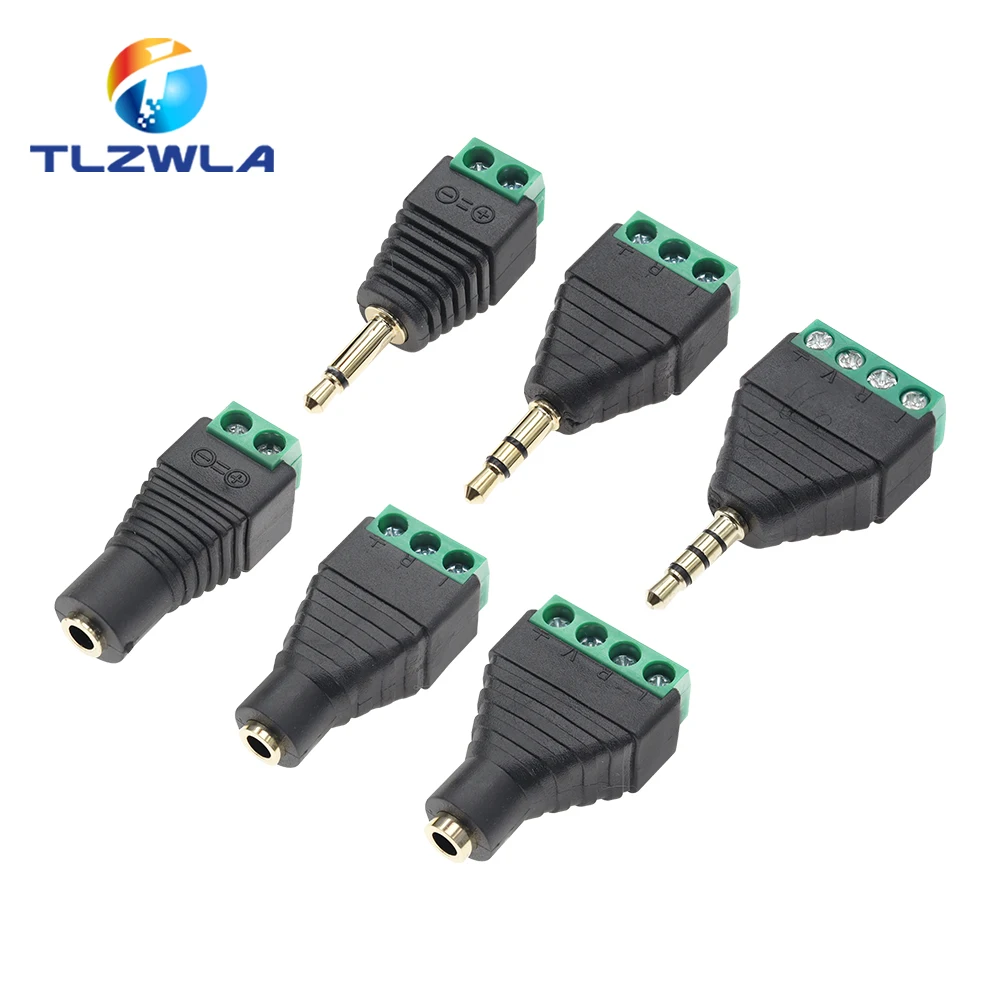 Kopfhörer Audio Jack 3,5mm Stecker Stereo Adapter 3,5mm RCA Audio Mono Kanal Stecker auf Schraube Terminal Audio Mono Kanal Stecker Image