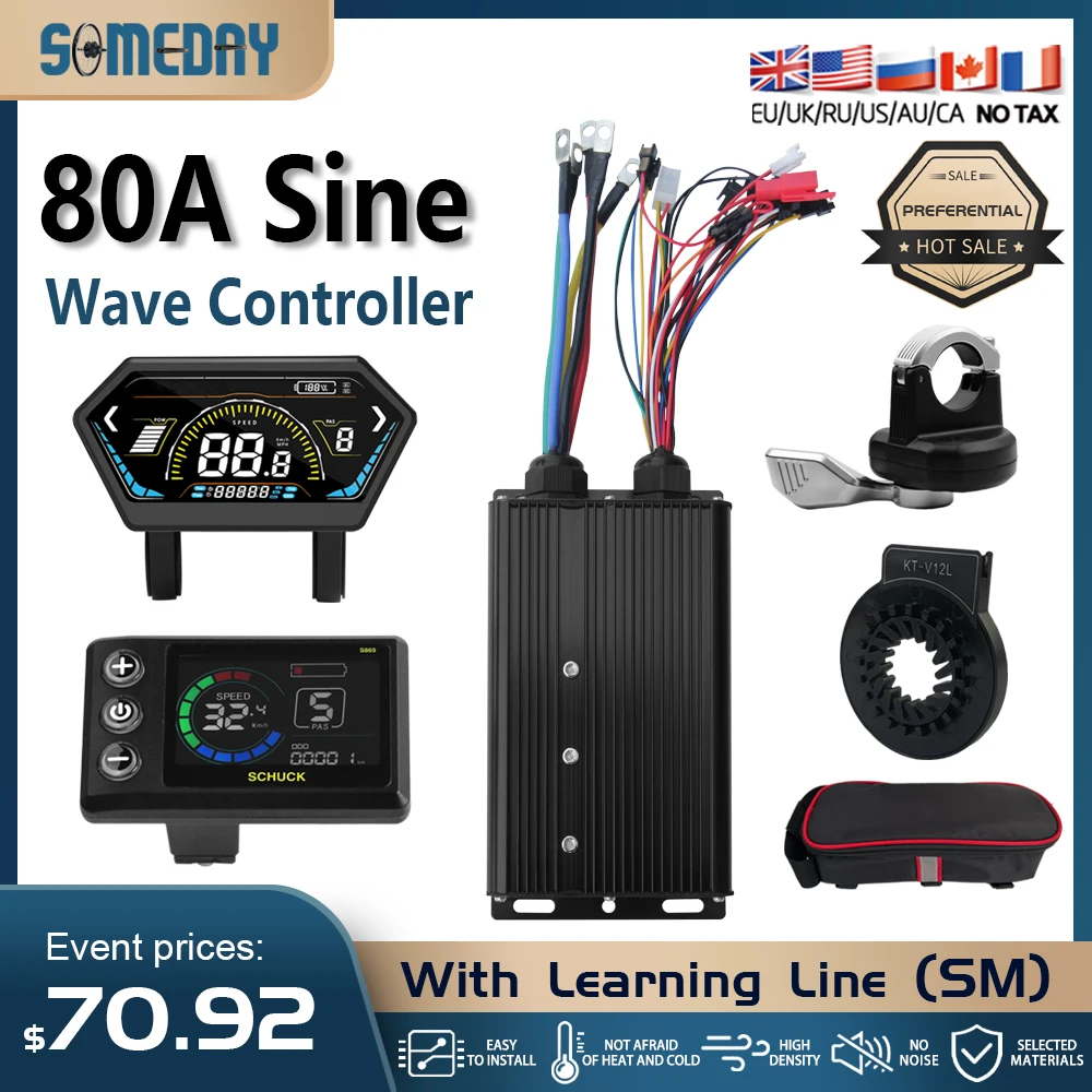 48-72V 80A 3000W/5000W elektrische fahrrad controller Bürstenlosen Motor Dual Modus Controller Modus E-bike Controller Teile Zubehör Image