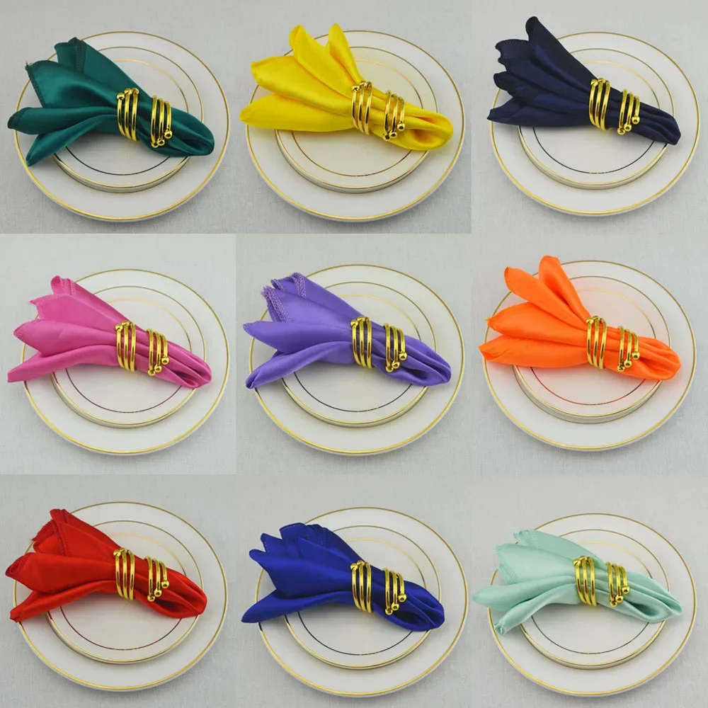 100 stücke Satin Servietten für Hochzeits feier Dekor Quadrat 30cm Tisch Abendessen Serviette Restaurant liefert Weihnachten Geburtstag Geschirr tücher Image