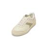 Sneaker MARC O'POLO "aus edlem Rindleder", Damen, Gr. 39, sanftes weiß, sage, Obermaterial: 100% Leder (Rind), unifarben, casual, Schuhe Retrosneaker