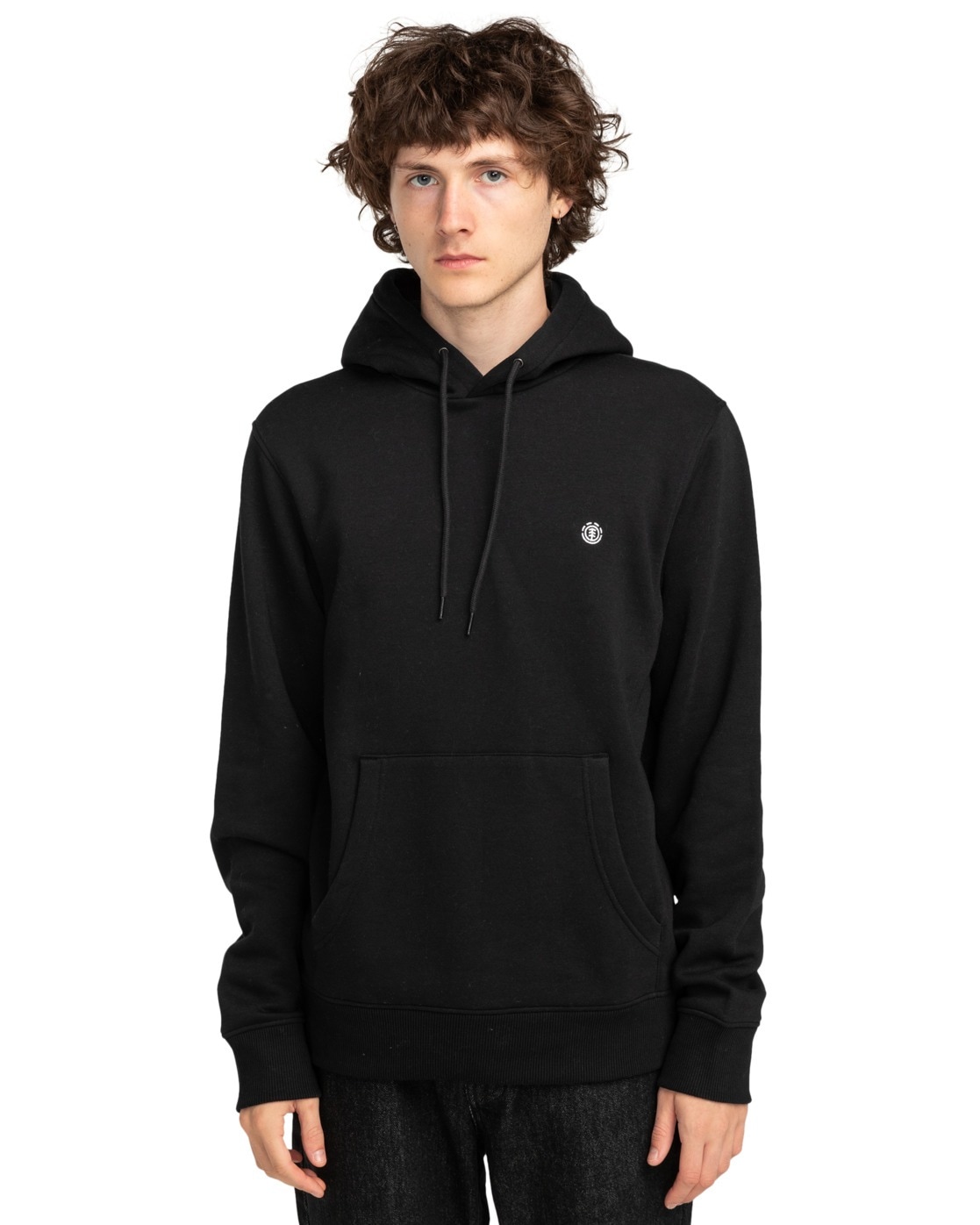 Kapuzensweatshirt ELEMENT "Icon Embroidery Po", Herren, Gr. S, schwarz (flint schwarz), [Hauptstoff] 55% Baumwolle, 25% Baumwolle, 20% Polyester, Sweatshirts Image