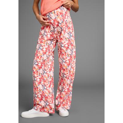 Umstandshose NEUN MONATE "Weiche Jersey-Hose", Damen, Gr. 40/42, N-Gr, aprikot geblümt, Jersey, Obermaterial: 95% Baumwolle, 5% Elasthan, bedruckt, geblümt, Basic, bequem lang, Hosen, Jersey-Hose für Schwangerschaft und Stillzeit