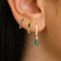 Ensemble de boucles d'oreilles créoles en acier inoxydable pour femmes, boucles d'oreilles créoles goutte d'eau, petits Huggies, boucles d'oreilles créoles rondes, bijoux piercing au cartilage, 3