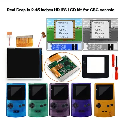 Drop in GBC IPS 2.45" LCD High Definition Display Scree Kits No Need Welding and Trim Shell For