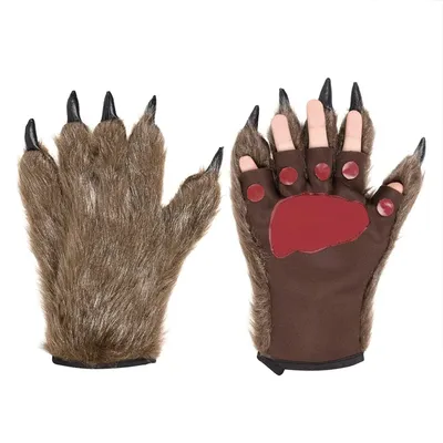 1 Pair Halloween Wolf Gloves Decoration Werewolf Gloves Gorilla Gloves Makeup Stage Hands Paws Claw