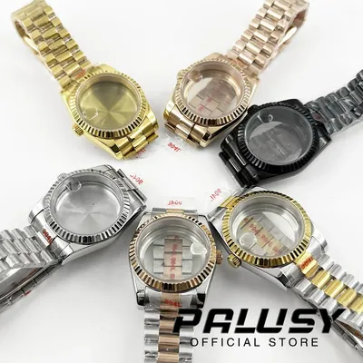 36mm 40mm Presidential Bracelet Waterproof Fluted Curved Watch Case for NH34 NH35 NH36 NH38 NH39