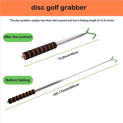 Disc Golf Retriever Telescoping Disc Golf Grabber Durable Stainless Steel Disc Golf Retrieving