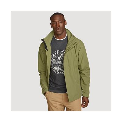 Eddie Bauer Men's Packable Waterproof Rainfoil Waterproof Rain Jacket - Olive - Size M