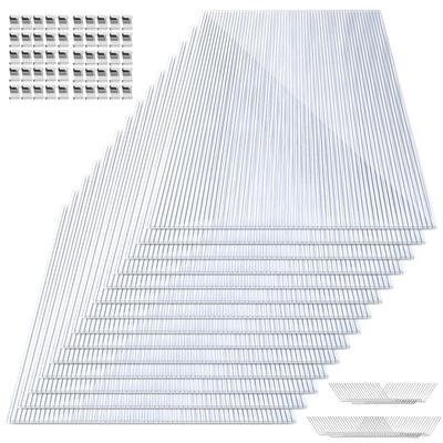 TEMU 14pcs Set/uv Double-layer Polycarbonate Panel - Waterproof And Transparent, Suitable For Greenhouse, Outdoor Use, And Plant Shelter Roofs,60.5x121cm,10,25 M² Image