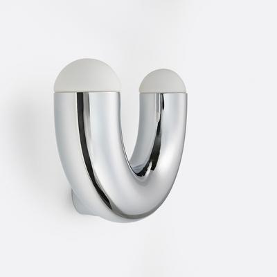 Wall Light in Chrome Iron and Opaline, Quillo