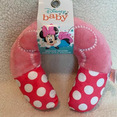 Disney Other | Disney Baby Minnie Mouse Neck Roll Pillow Travel Plush Soft Nwt | Color: Pink/White | Size: Osbb
