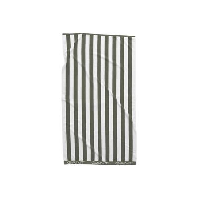 Strandtuch GANT "Strandtuch BLOCK STRIPE BEACH TOWEL 1er Pack" Gr. M, bunt (weiß, grün), B:100cm L:180cm, Frottier, Ober