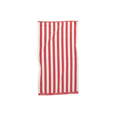 Strandtuch GANT "Strandtuch BLOCK STRIPE BEACH TOWEL 1er Pack" Gr. M, rot (weiß, rot), B:100cm L:180cm, Frottier, Oberma