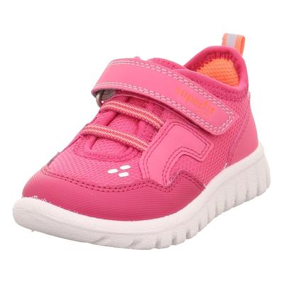 Klettschuh SUPERFIT "SPORT7 MINI WMS: mittel", Kinder, Gr. 28, pink (pink, orange), Polyester, Lederimitat, casual, Schuhe, Sneaker zum Schlupfen, Unifarben, Größenschablone zum Download Image