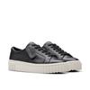 Schnürschuh CLARKS "Mayhill Walk", Damen, Gr. 37, schwarz (schwarz leather), Leder, casual, Schuhe, Sneaker, Plateausneaker mit modischer Laufsohle