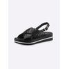 Sandalette HEINE, Damen, Gr. 37, schwarz, Leder, Glattleder, modisch, Schuhe