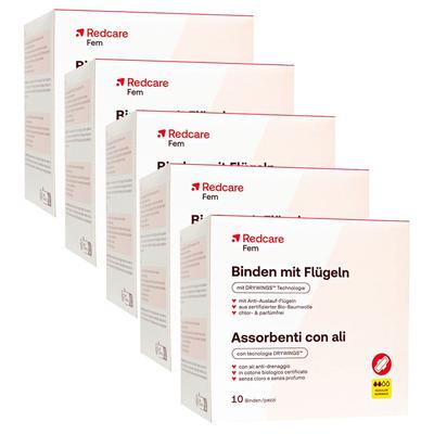 Redcare Binden mit Flügeln Tag Fünferpack 5x10 St Image