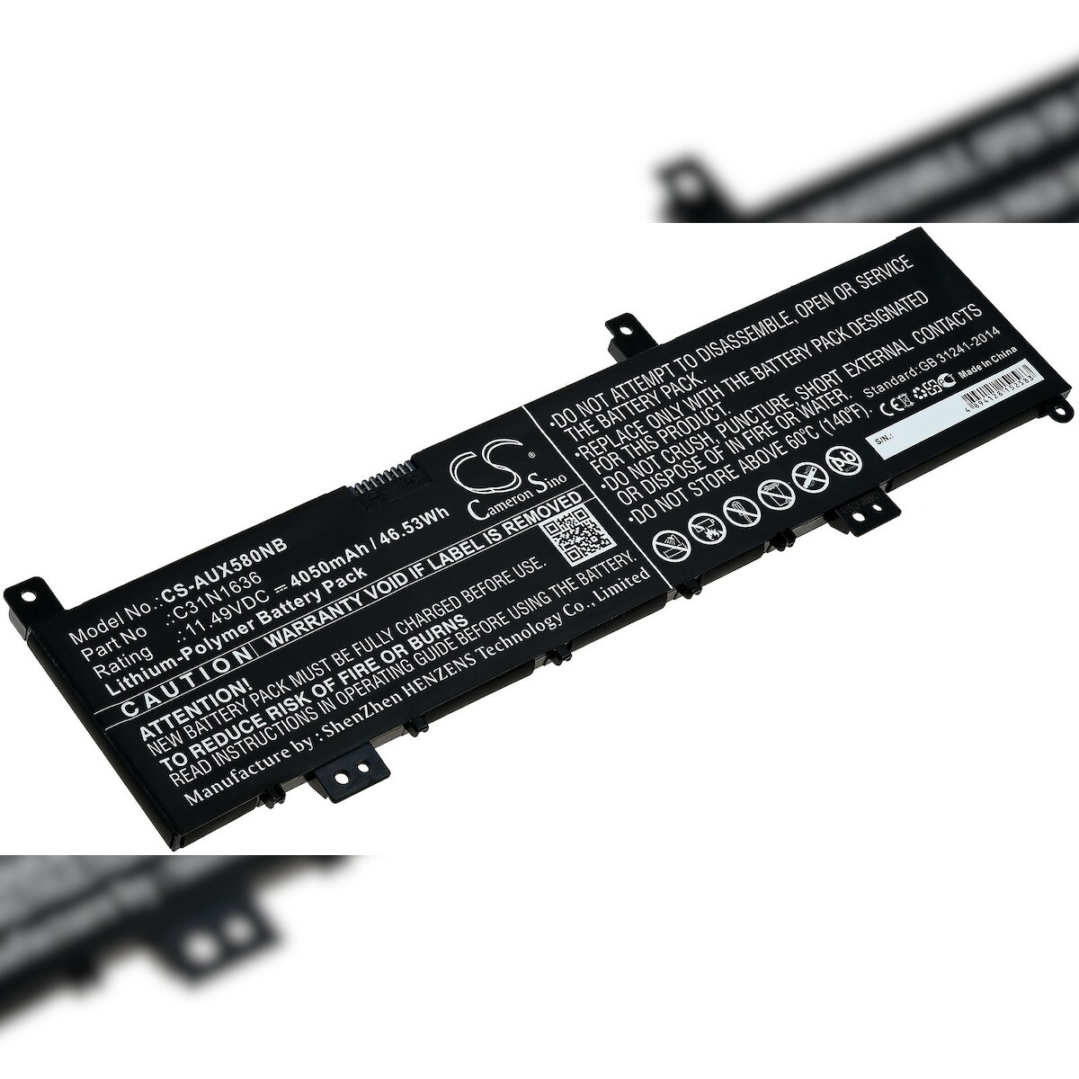Powery Akku passend für Laptop Asus N580vd-dm027t, X580vd, Typ C31N1636 u.a.